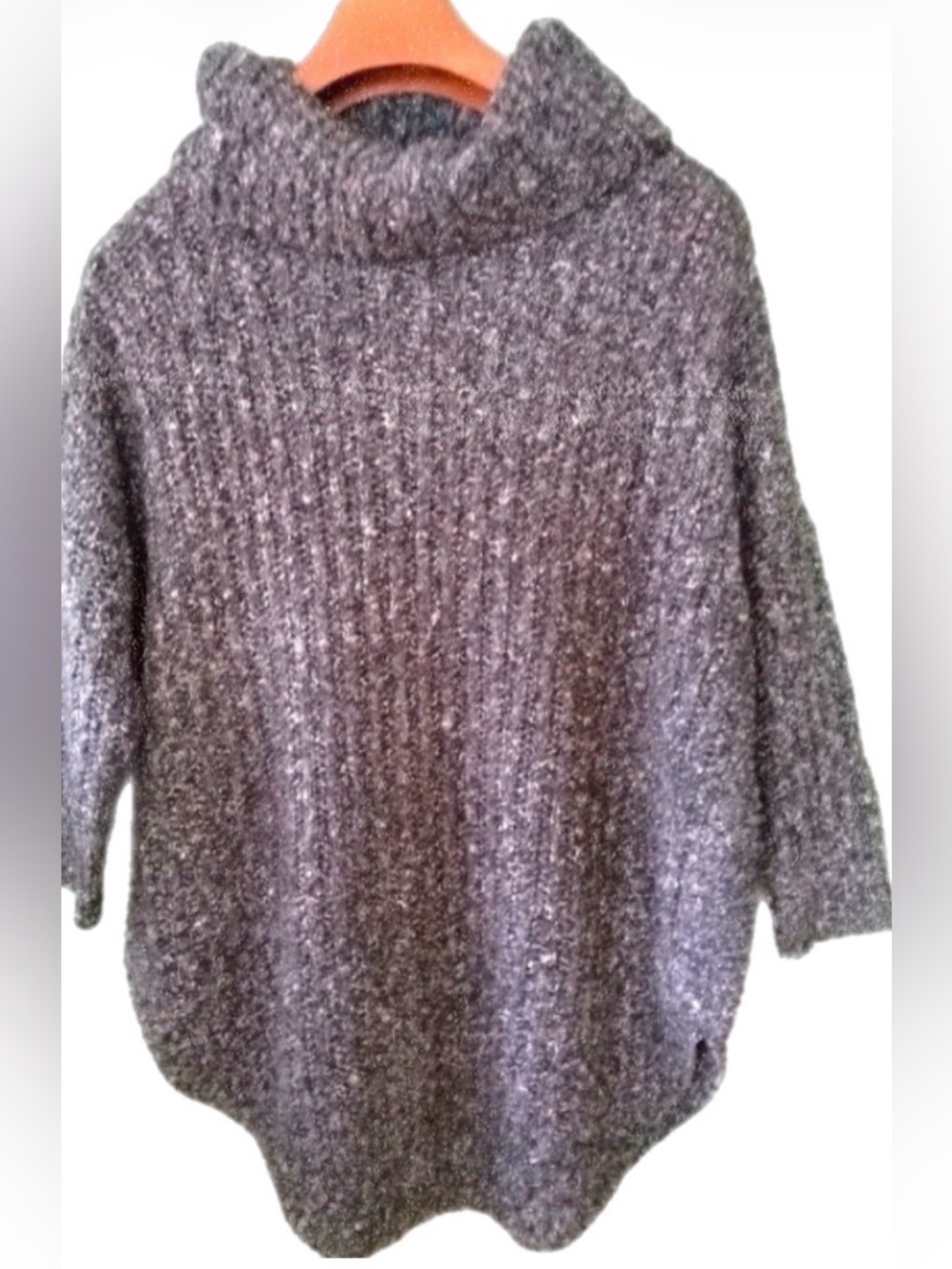 Express knit cowl neck  chunky tunic length casual formal sweater sz L